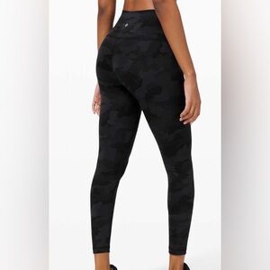 Lululemon Wunder Train 25” High-Rise Leggings Heritage 365 Camo Black Gray💎EUC